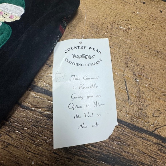 Country Wear Christmas Vest Santa Elf Holiday Reversible Plaid Size 12 VTG - Picture 5 of 6